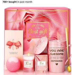 Pink Rose Gift Set - Pink and Gold
